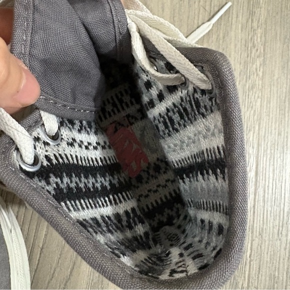 Van's Skate Gray High Top Suede Fleece Lined Women's Sz 6 Retro Boho - Picture 7 of 10